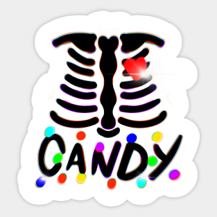 Skeleton Ribcage Candy Belly Halloween Costume Sticker